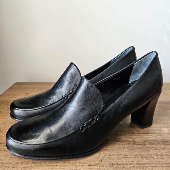 NEVER WORN FRANCO SARTO NOLAN BLACK GENUINE LEATHER PUMP SIZE 10 WOMENS - Picture 3 of 16